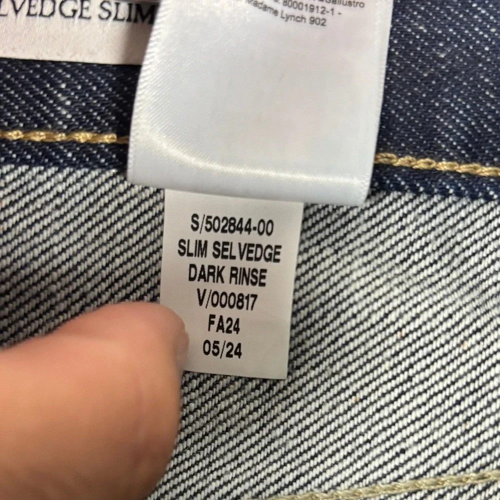 Banana Republic Slim Selvedge Jeans Dark Rinse Premium Denim 36x34) 38x36 Actual